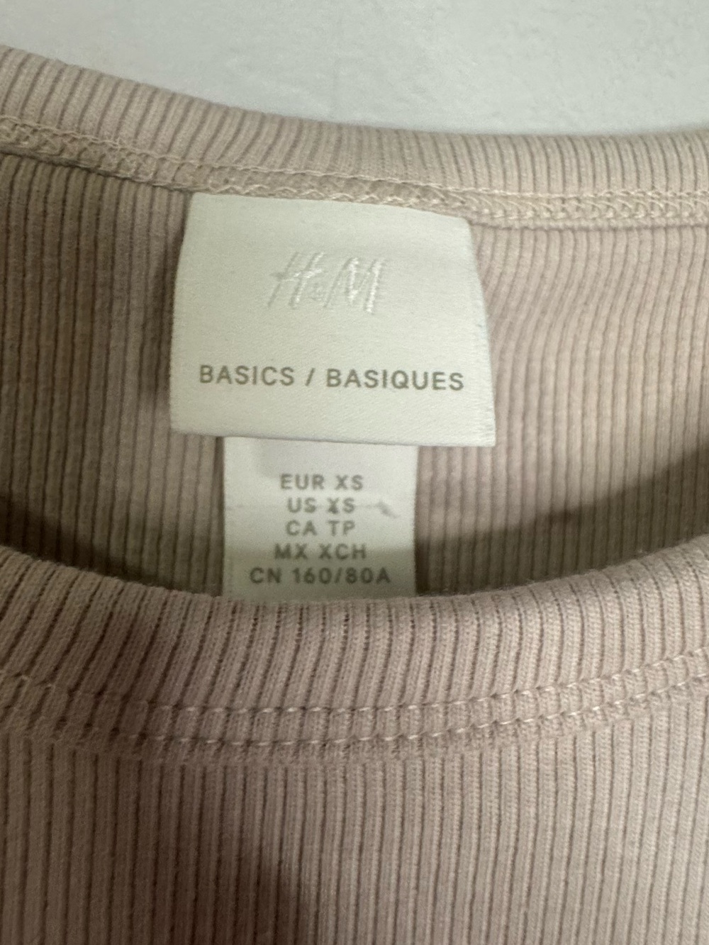 H&M Basic Ribbed Crewneck Tee - Taupe - Picture 2 of 3
